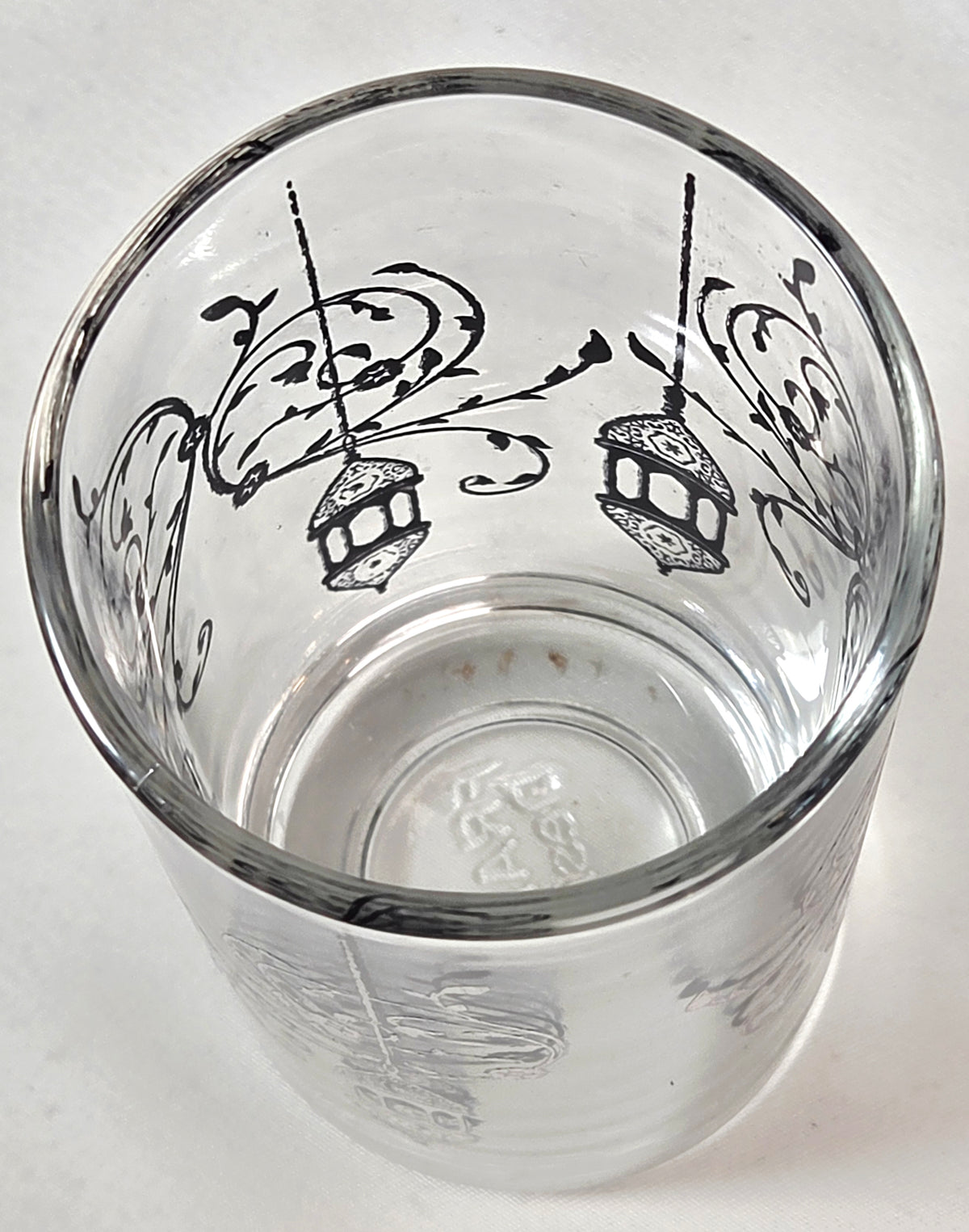 Vintage France Design Silver Moroccan Lantern Glass Tumbler – Ornate Filigree