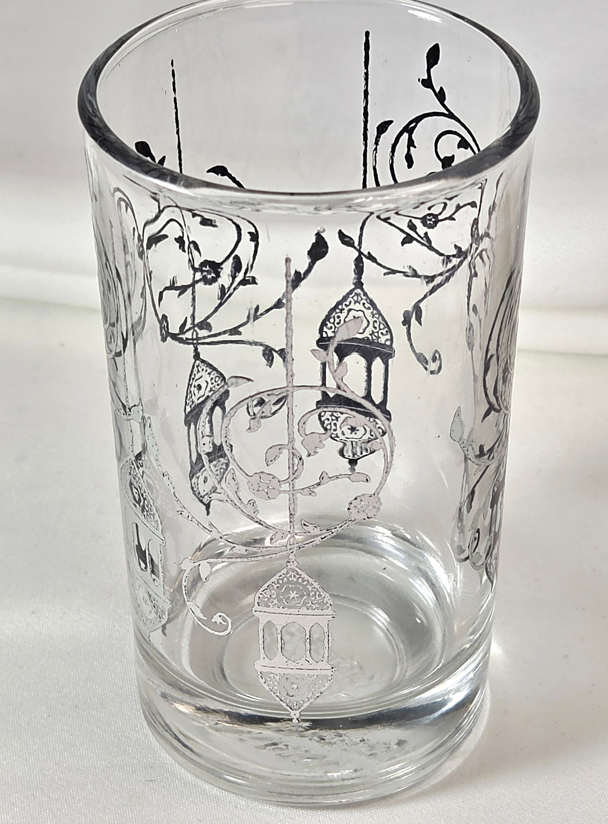 Vintage France Design Silver Moroccan Lantern Glass Tumbler – Ornate Filigree