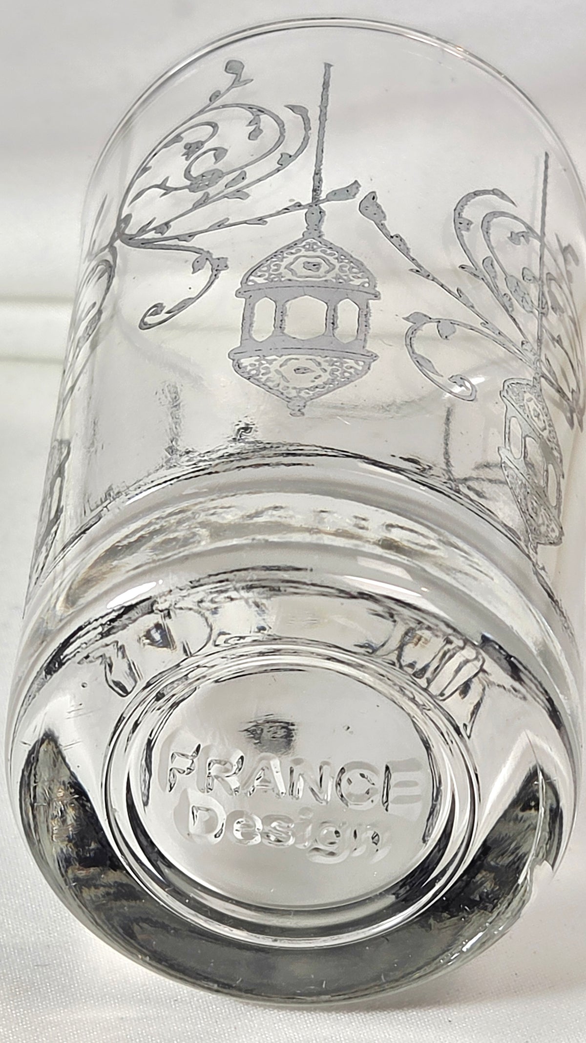 Vintage France Design Silver Moroccan Lantern Glass Tumbler – Ornate Filigree