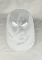 Iridescent Frosted Glass Vase – Swirl Pattern Opalescent Small Decorative Vessel