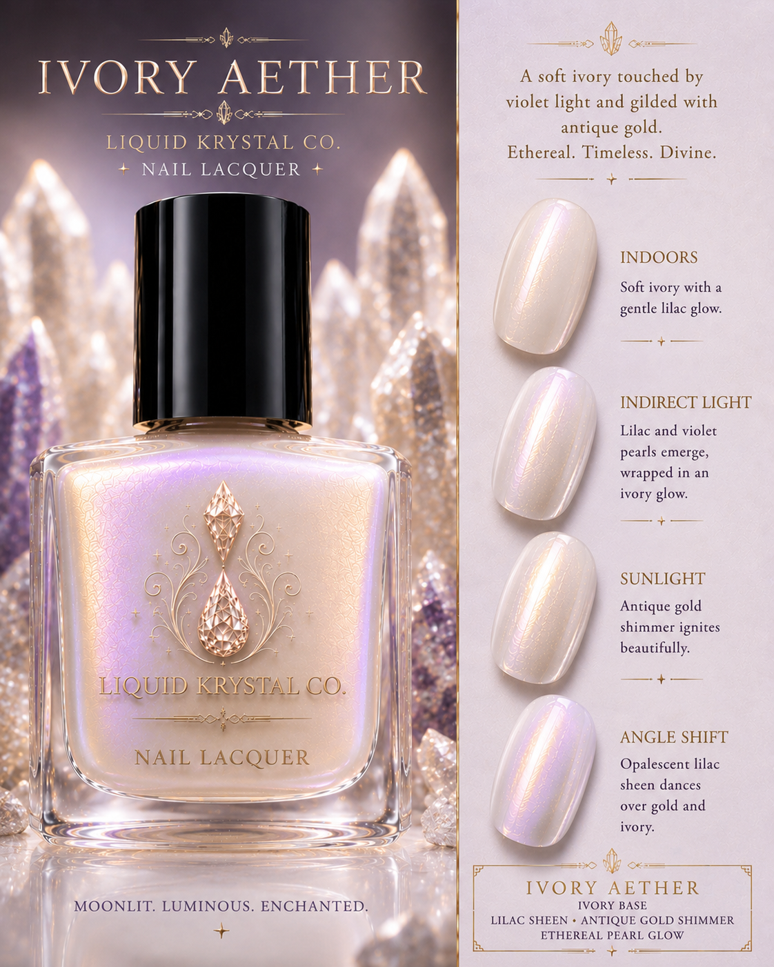 ETHEREAL AETHER COLLECTION PROTOTYPE DISPLAY | NOT FOR SALE | Fantasy Nail Polish Concept Collection | Liquid Krystal Co.