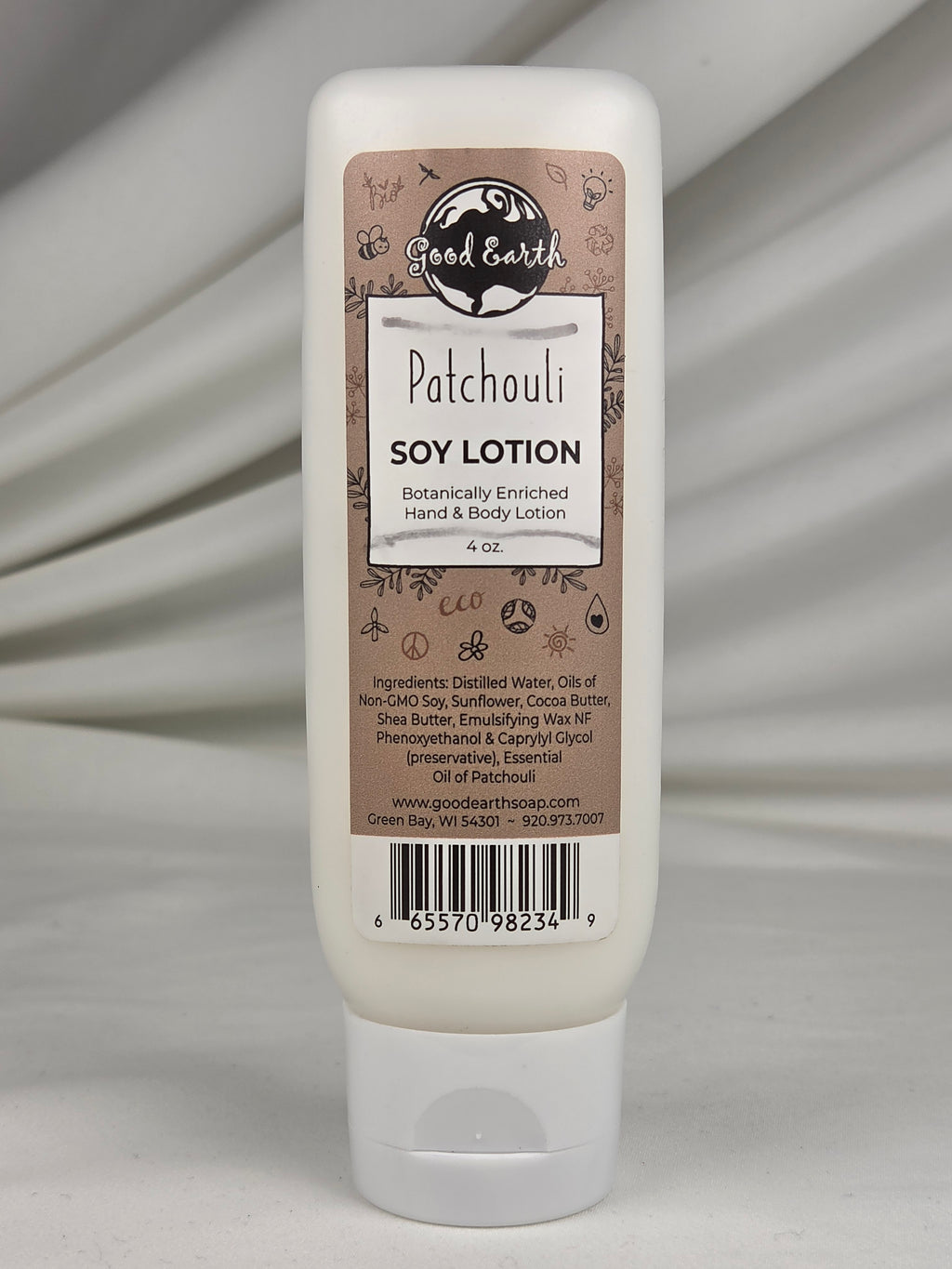 Good Earth Patchouli Soy Lotion 4 oz Botanical Hand & Body Lotion Shea Butter Cocoa Butter