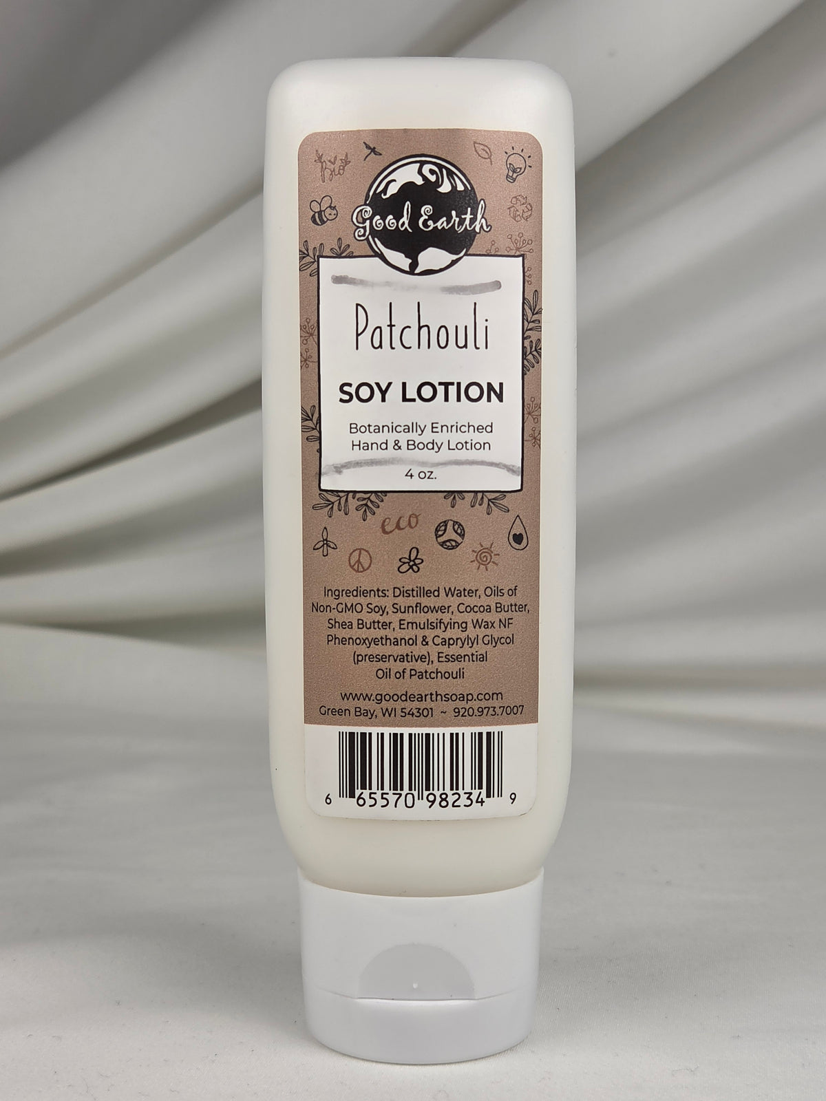 Good Earth Patchouli Soy Lotion 4 oz Botanical Hand & Body Lotion Shea Butter Cocoa Butter