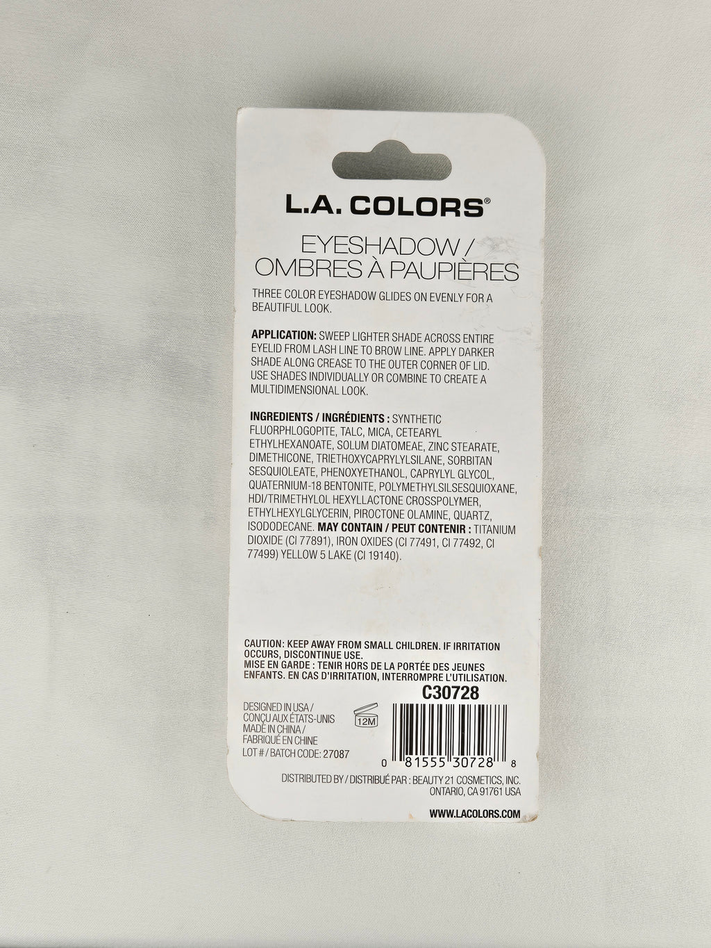 L.A. Colors Beauty Pot Eyeshadow Peaceful C30728 Gold Copper Trio Shimmer Eyeshadow Palette