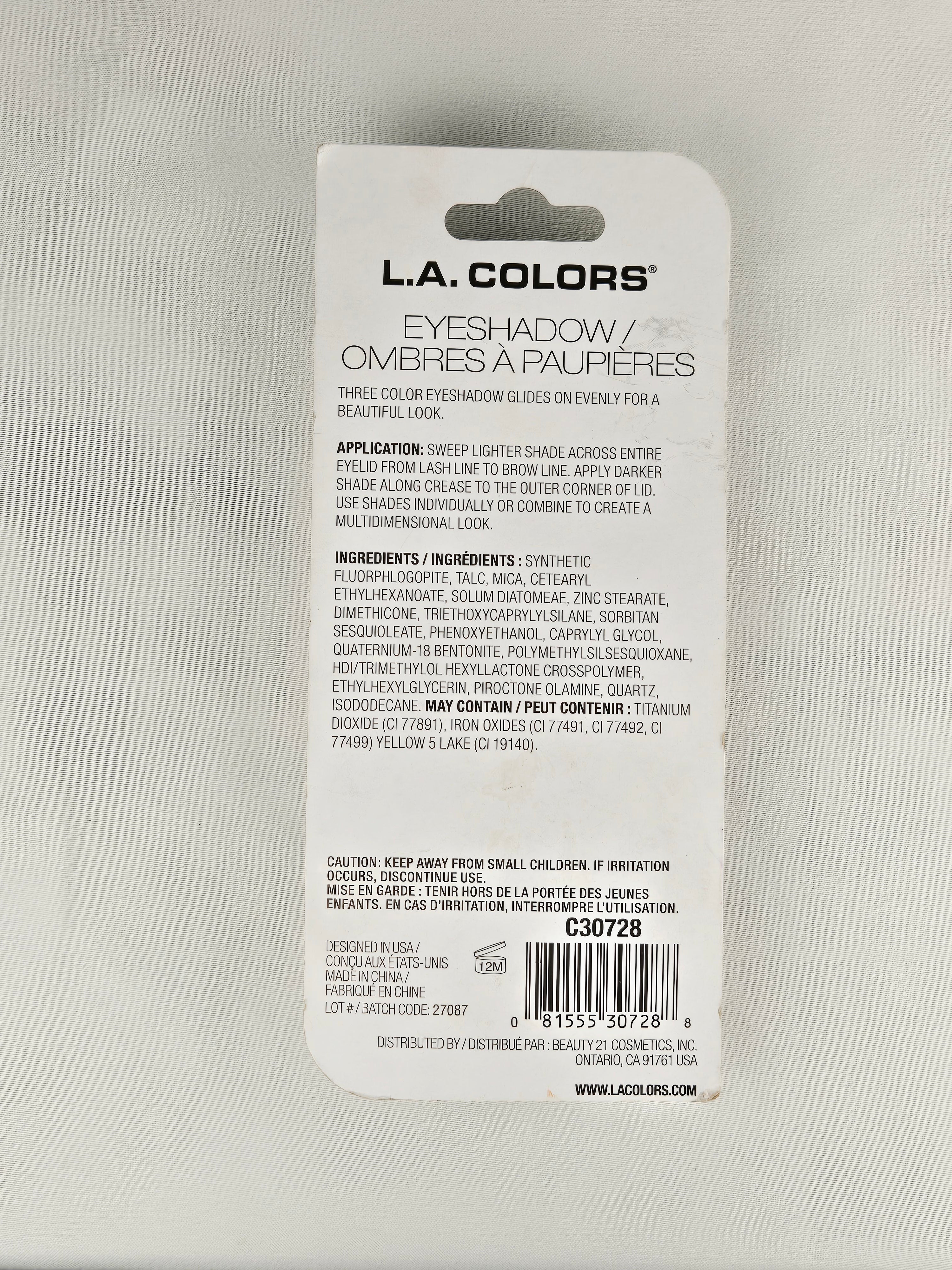 L.A. Colors Beauty Pot Eyeshadow Peaceful C30728 Gold Copper Trio Shimmer Eyeshadow Palette