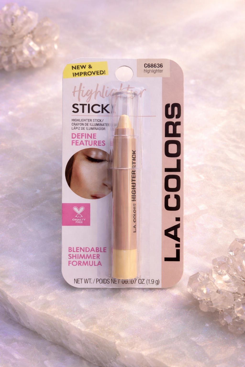 L.A. Colors Highlighter Stick C68636 Champagne Shimmer Cream Highlight – Cruelty Free Makeup