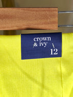 Crown & Ivy Lemon Hipe Skort Size 12 Neon Yellow Floral Crochet Trim NWT