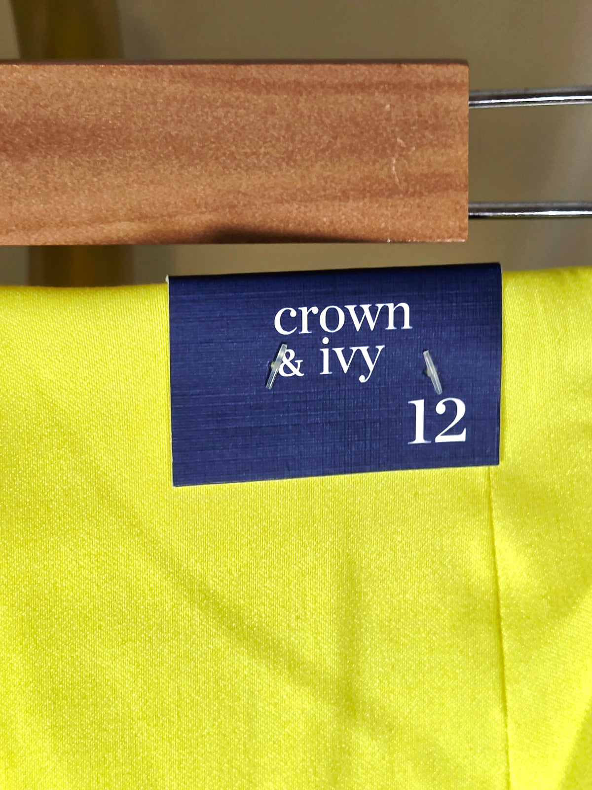 Crown & Ivy Lemon Hipe Skort Size 12 Neon Yellow Floral Crochet Trim NWT