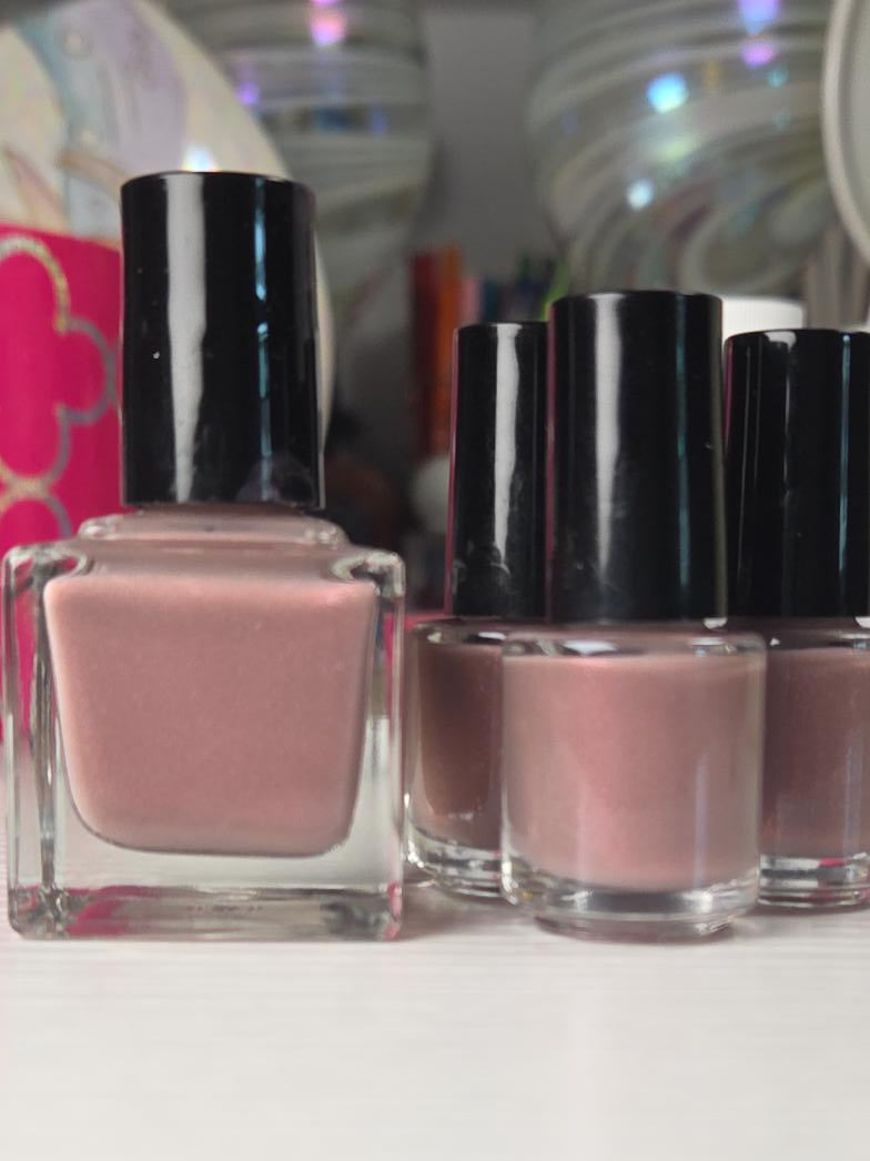 Blushfire Afterglow – Dusty Mauve Pink Shimmer Nail Polish with Red & White Flash | Liquid Krystal Co. Handmade Indie Lacquer
