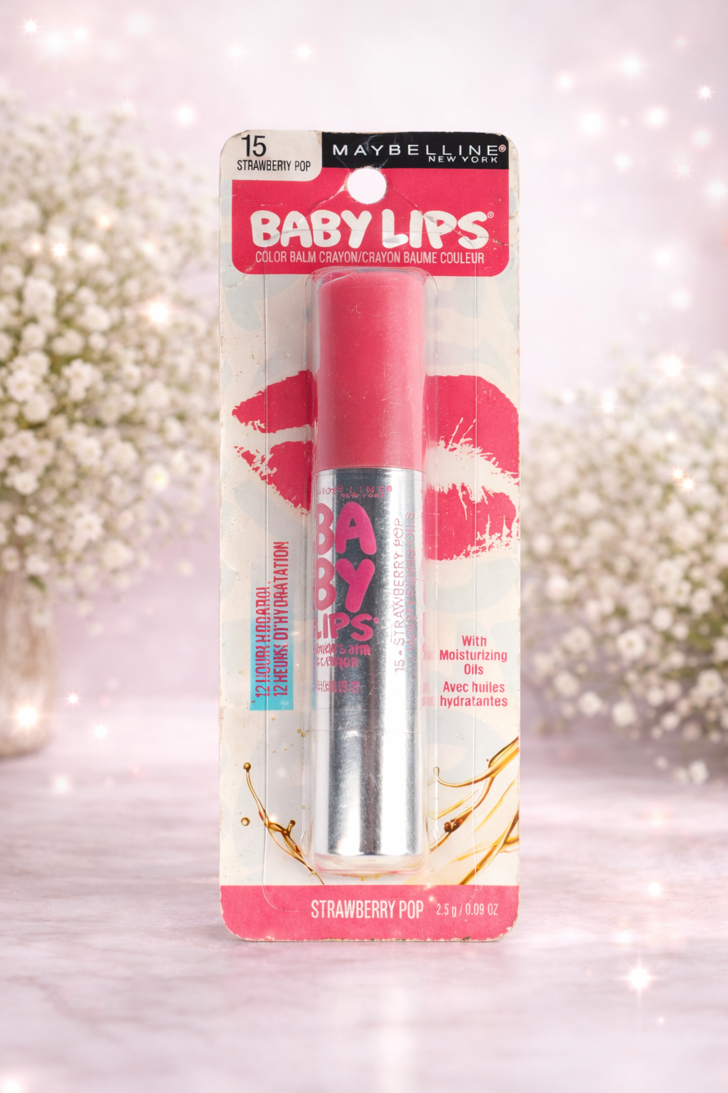 Maybelline Baby Lips Color Balm Crayon – Strawberry Pop (15) Hydrating Lip Color Crayon New Sealed