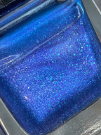 Plasmatic | Sapphire Blue Jelly Nail Polish with Cyan Illumination, Violet-Pink Shift & Aqua Flakes- Liquid Krystal Co. Handmade Indie Lacquer