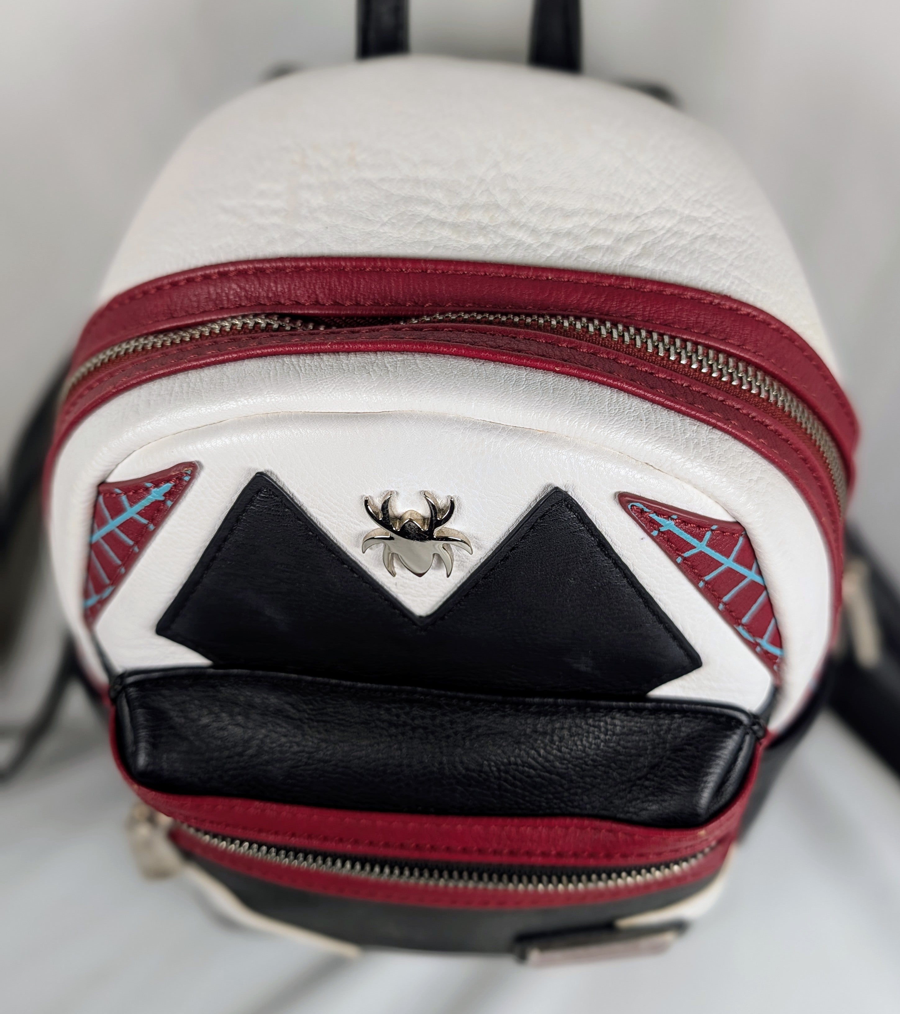 Marvel Loungefly Spider-Gwen Ghost Spider Mini Backpack Red White Black Spider Web Marvel Loungefly Bag