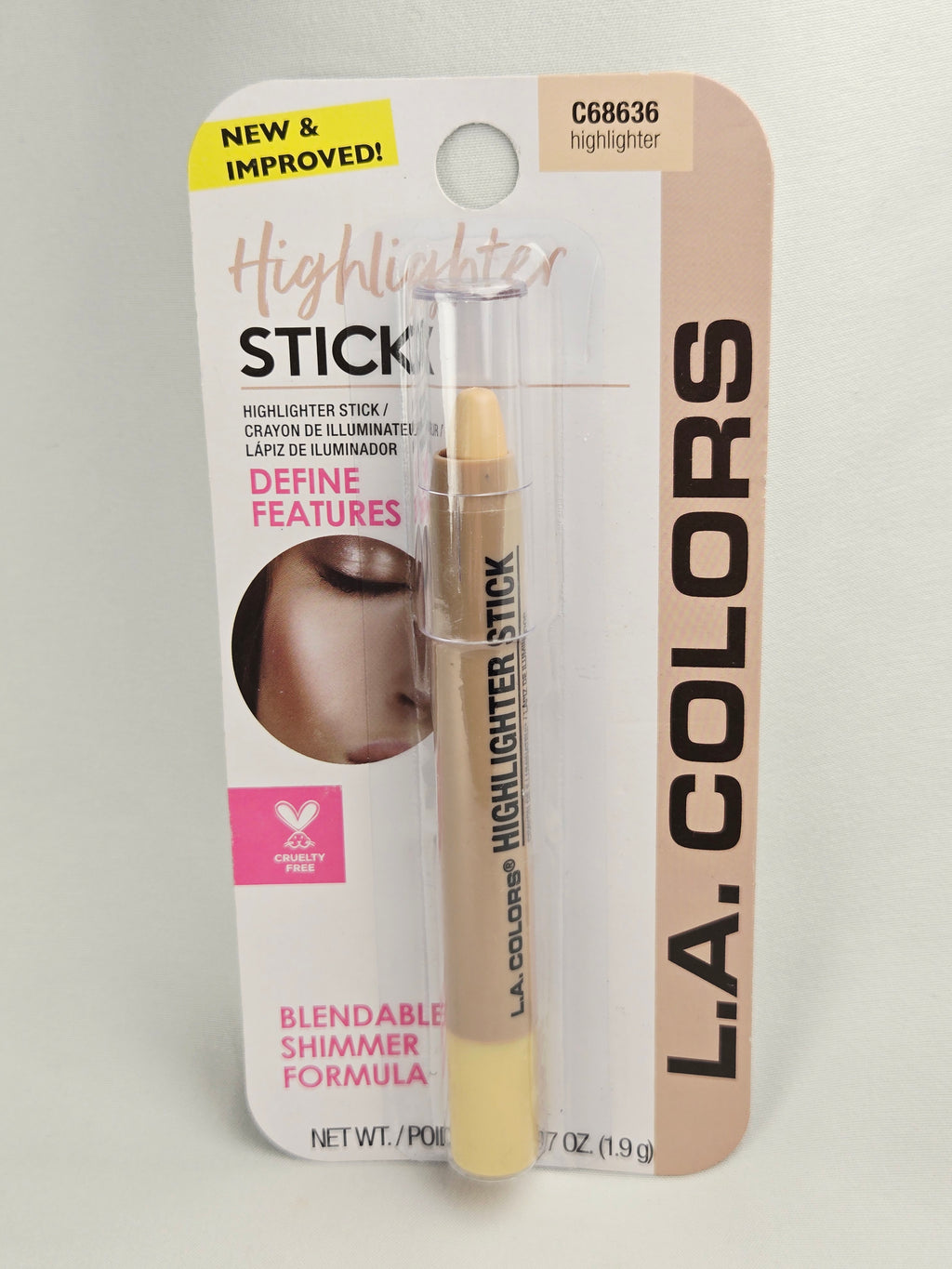L.A. Colors Highlighter Stick C68636 Champagne Shimmer Cream Highlight – Cruelty Free Makeup