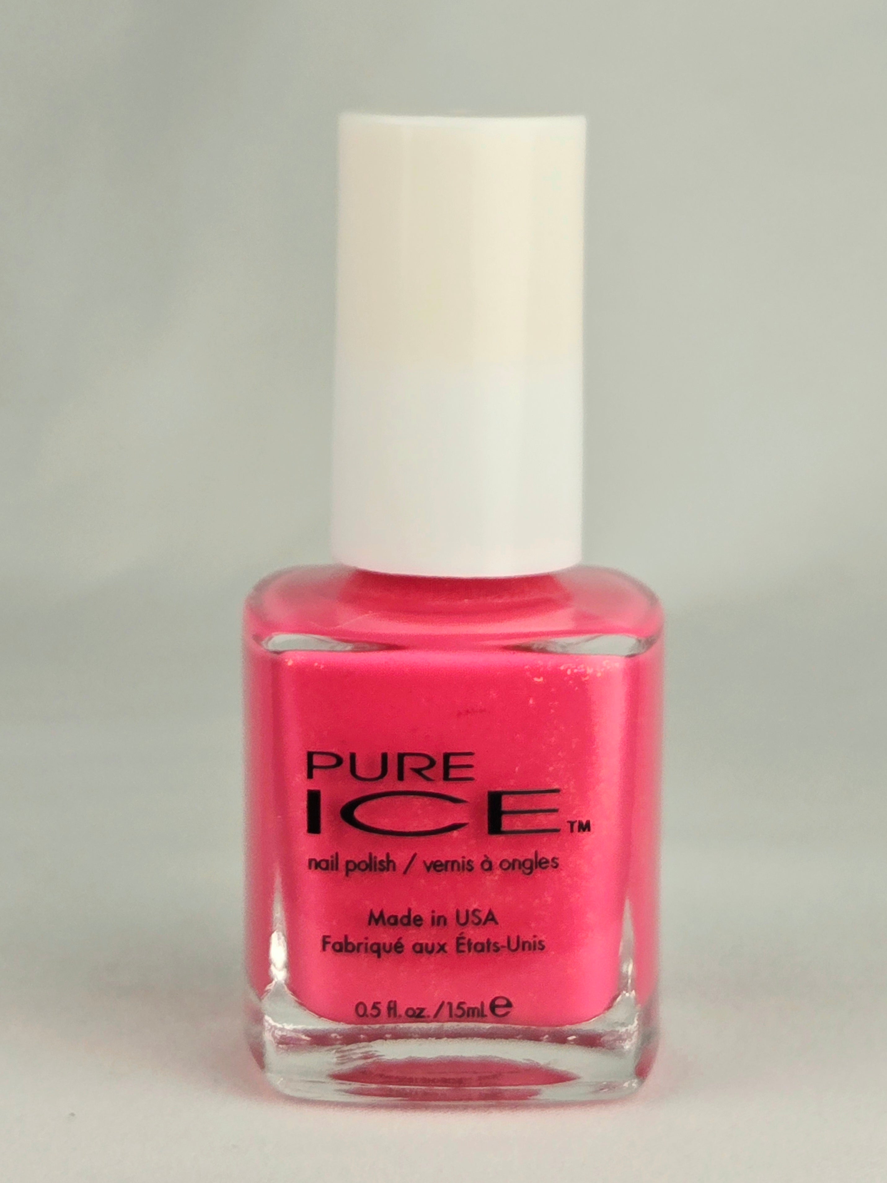 Pure Ice “After Hours” Bright Pink w/ Gold Flake Nail Polish - Y2K - Discontinued