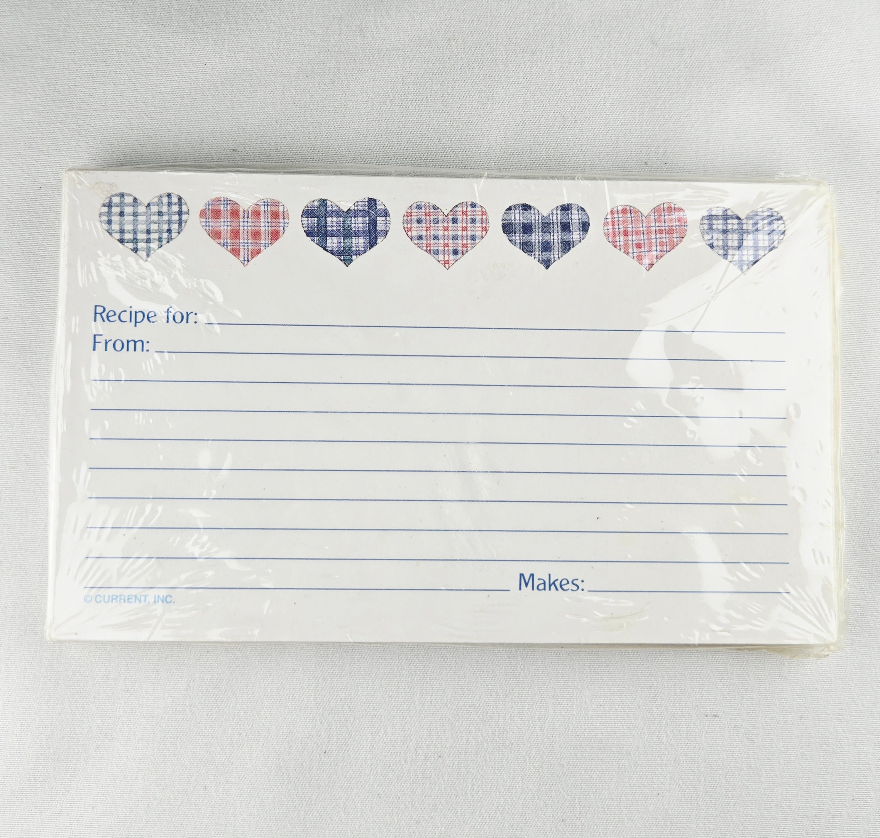 Plaid Heart Recipe Cards — Farmhouse-Inspired Kitchen Stationery (Sealed)