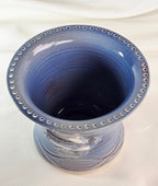 Signed Robbs Studio Pottery Pansy Ring Flower Frog Vase – Blue Bird Relief