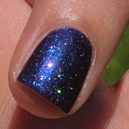Galactic Abyss- Deep Black Purple Jelly Holographic Shimmer Nail Lacquer with Blue Violet Sheen | Liquid Krystal Co Handmade Indie Nail Polish
