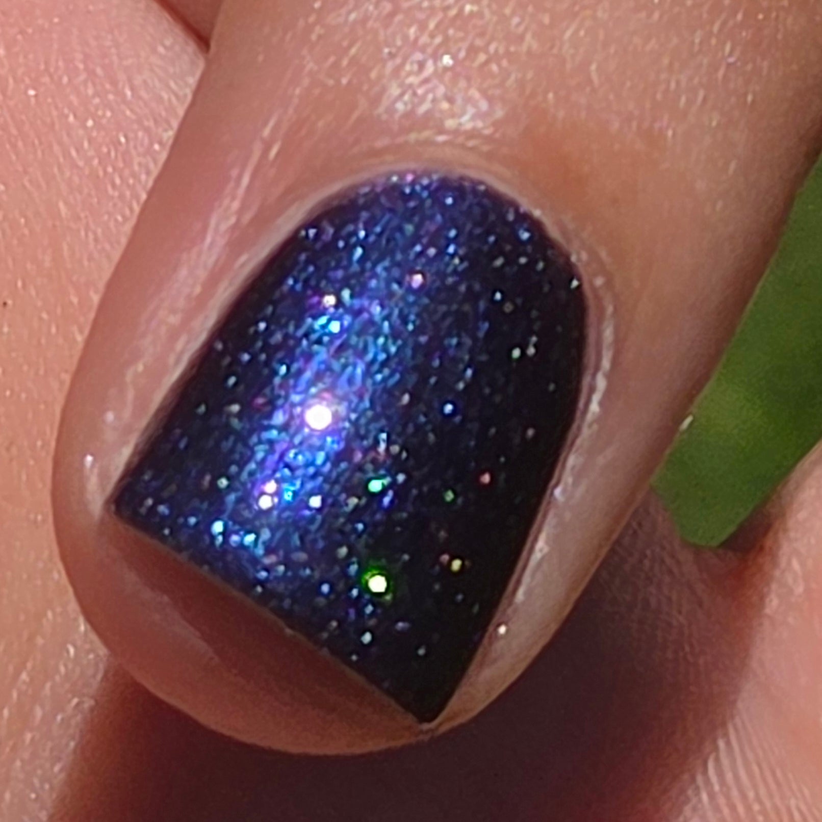 Galactic Abyss- Deep Black Purple Jelly Holographic Shimmer Nail Lacquer with Blue Violet Sheen | Liquid Krystal Co