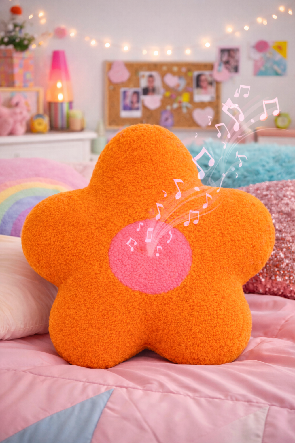 Luxe + Olive Daisy Wireless Speaker Pillow – Plush Bluetooth Flower Cushion