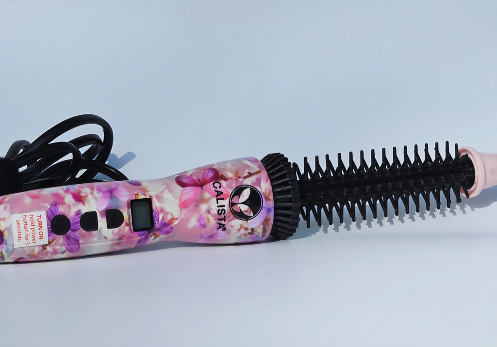 Calista Perfecter Pro Heated Round Brush PF002A Pink Floral Limited Edition Hot Brush