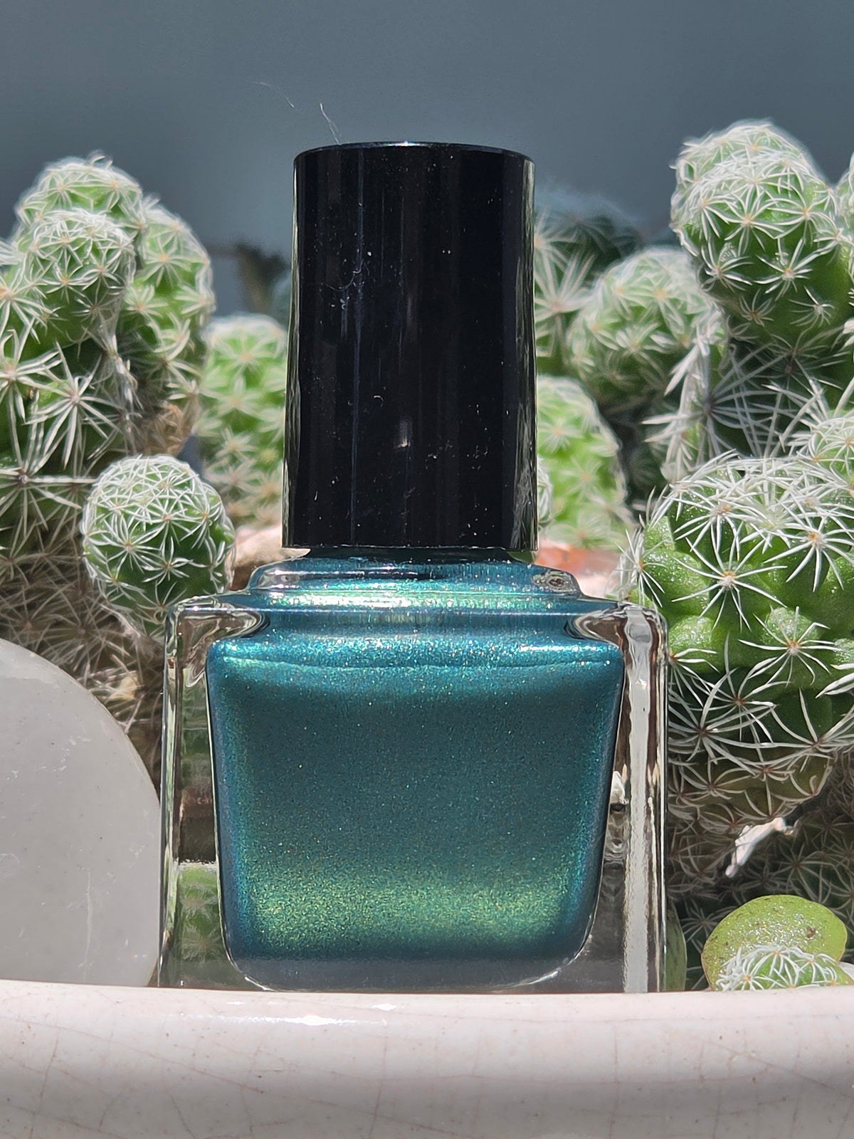 Feu Follet Green Nail Polish with Luminous Chartreuse & Gold Shimmer | Liquid Krystal Co