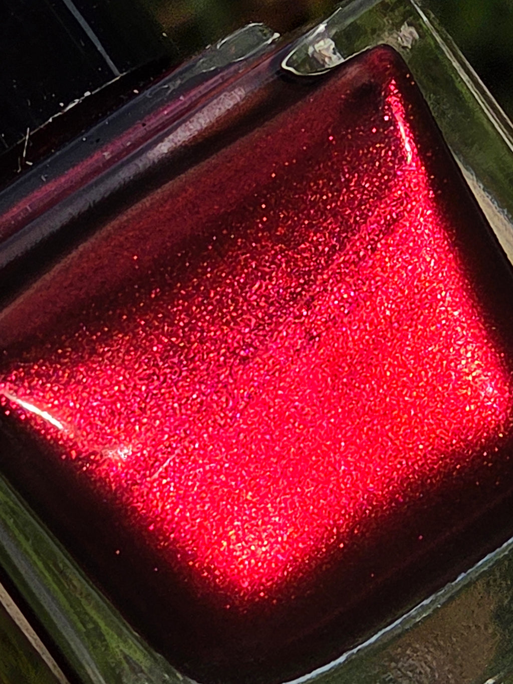 Incarnadine – Liquid Krystal Co. Indie Nail Polish | Black Jelly Base Metallic Crimson Red Shimmer Handmade Lacquer