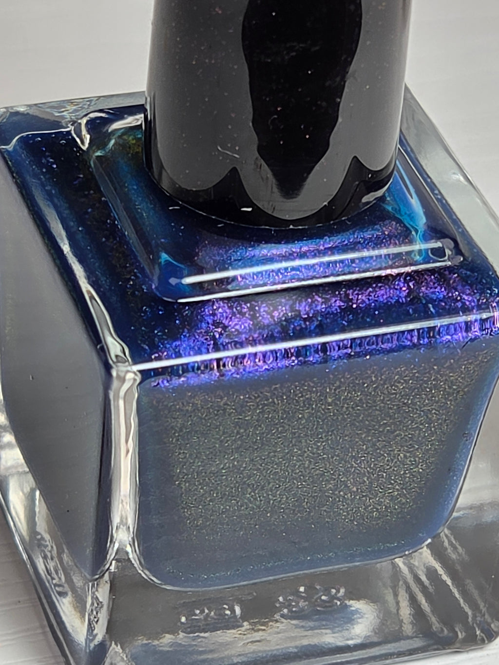 Diana’s Dalliance – Deep Sapphire Blue with Purple Gold Pink Shift Handmade Indie Nail Lacquer | Liquid Krystal Co.