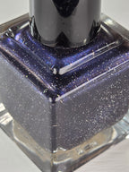 Galactic Abyss- Deep Black Purple Jelly Holographic Shimmer Nail Lacquer with Blue Violet Sheen | Liquid Krystal Co Handmade Indie Nail Polish