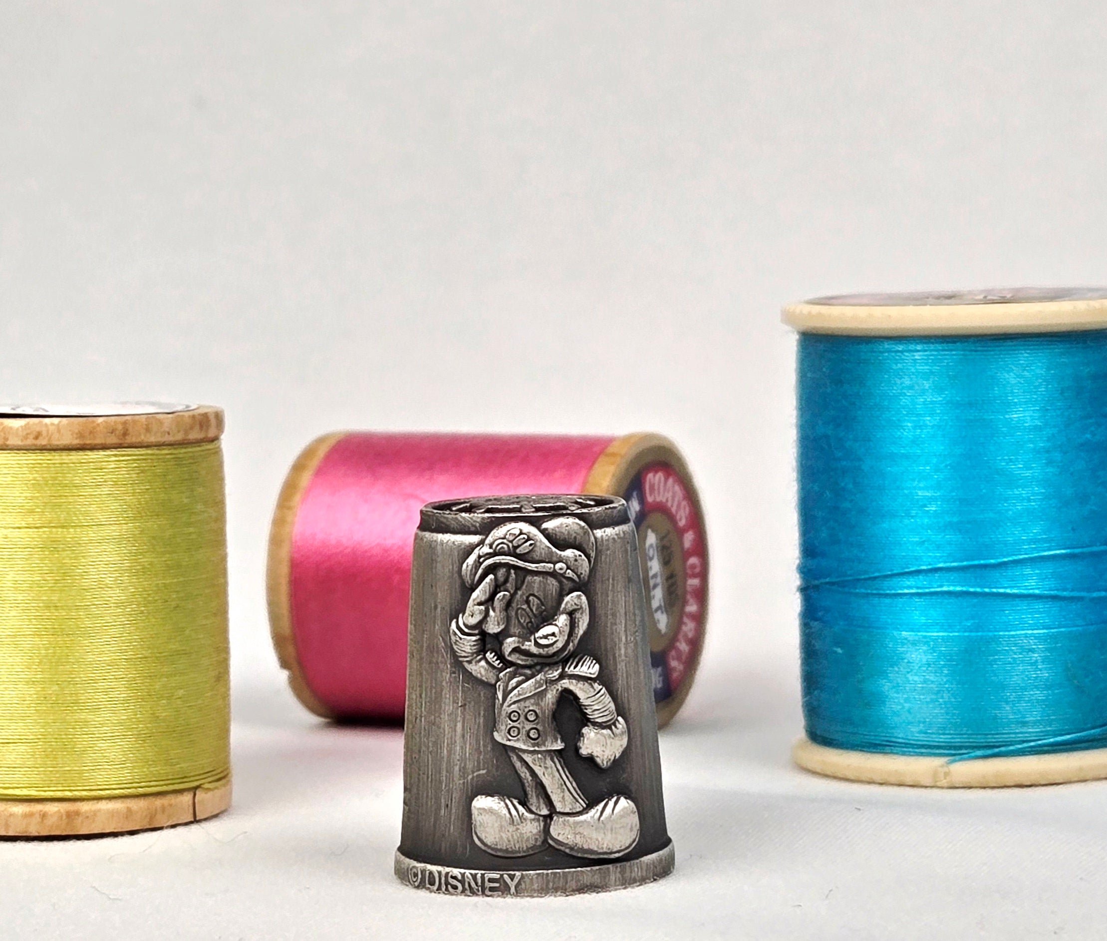 Disney Cruise Line Mickey Mouse Thimble — Nautical Pewter Sewing Collectible