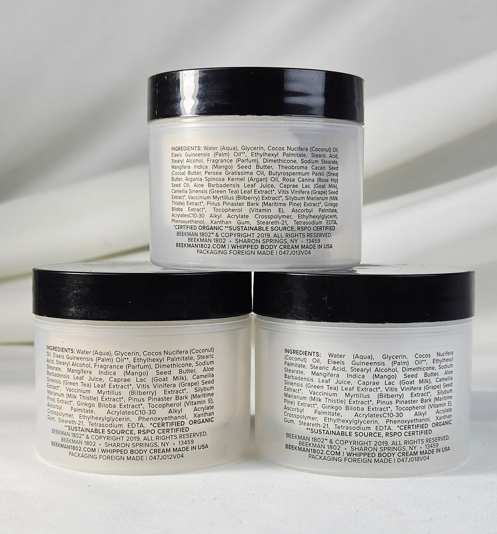 Beekman 1802 Goat Milk Body Cream Trio – Honeyed Grapefruit, Honey & Orange Blossom, Pure Goat Milk 2 oz Each