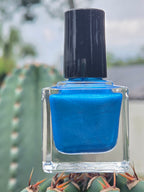 Ioniwave- Electric Blue Diamond Shimmer Nail Polish Metallic Indie Lacquer 15ml Handmade- Liquid Krystal Co