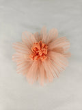 🎁 Present Pile Add-On | $25+ Order                    Peach Mesh Flower Hair Clip Sheer Petal Floral Barrette Gold Tone Clip