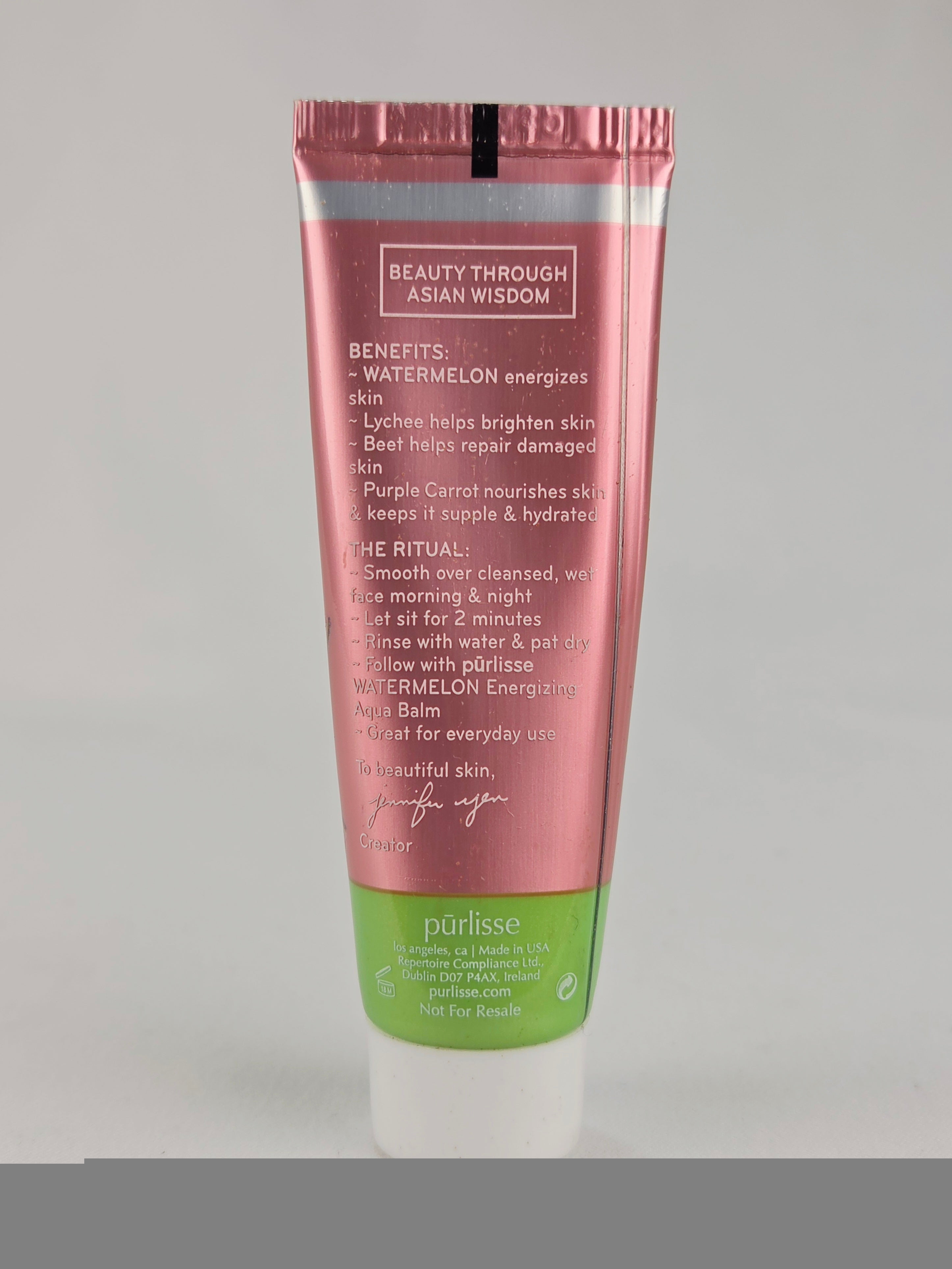 Purlisse Watermelon Energizing 2 Minute Polishing Peel Mini 10ml Sealed