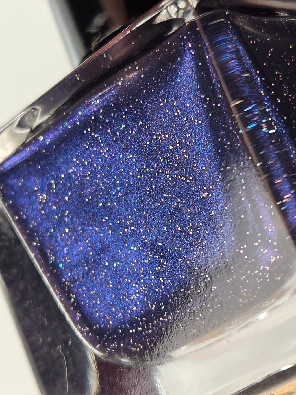 Liquid Krystal Co. Galactic Abyss – One-of-a-Kind Prototype GA001 | Inky Purple Nail Lacquer with Electric Blue Sheen Holo Shimmer | Handmade Collectible Prototype | 15 mL