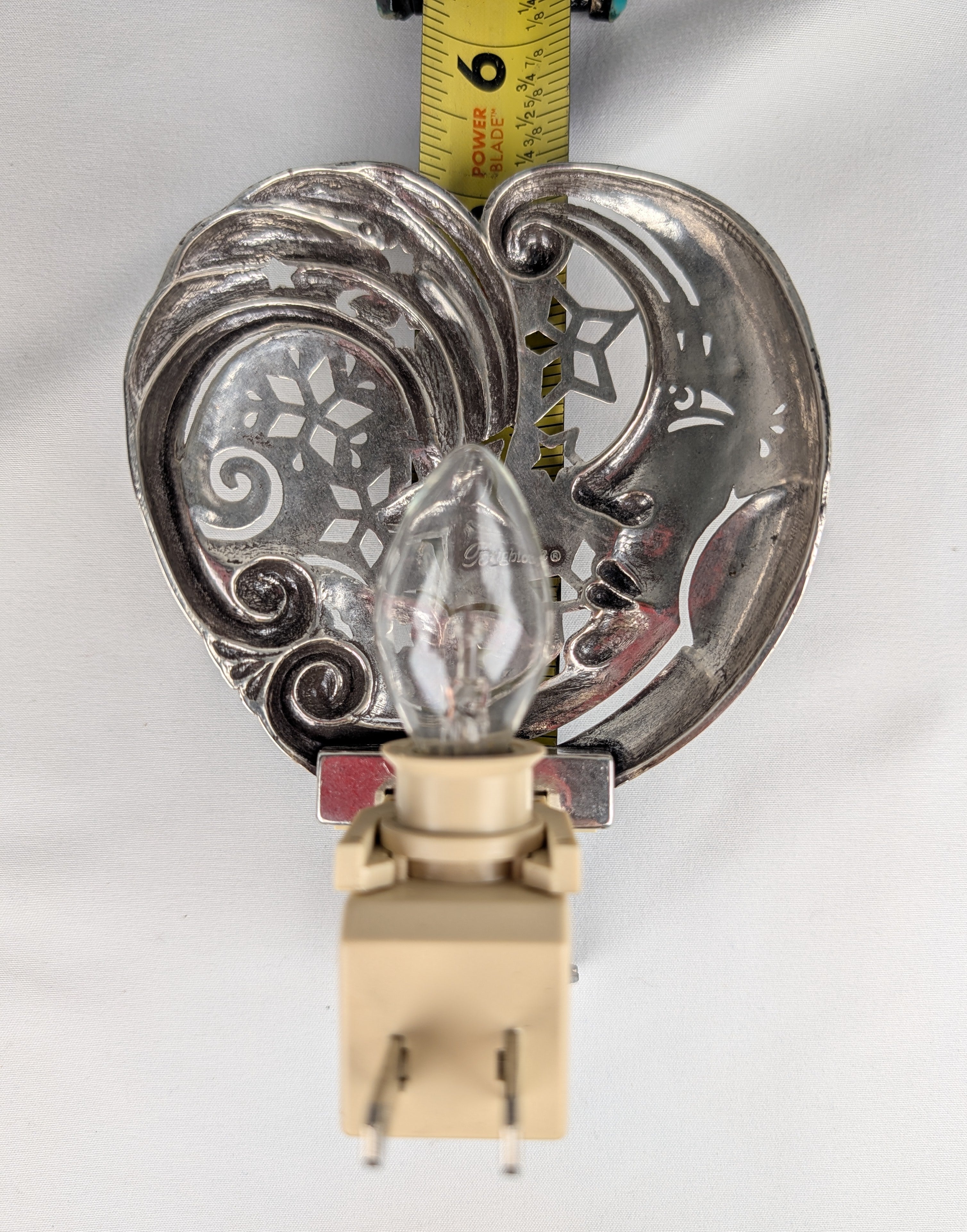 Brighton Vintage Celestial Moon & Stars Night Light – Rare Retired Design Silver Tone Plug-In Lamp