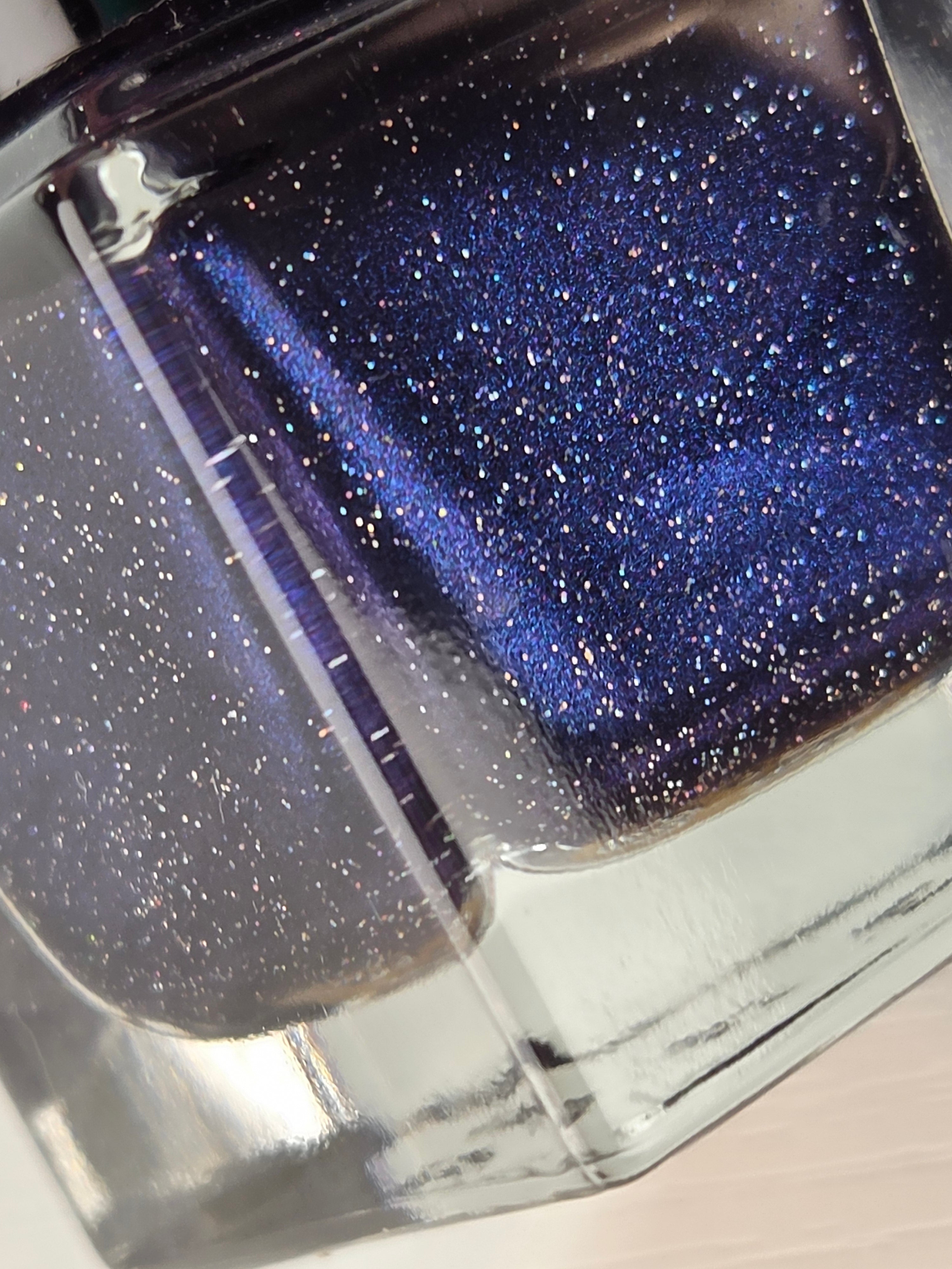 Liquid Krystal Co. Galactic Abyss – One-of-a-Kind Prototype GA001 | Inky Purple Nail Lacquer with Electric Blue Sheen Holo Shimmer | Handmade Collectible Prototype | 15 mL