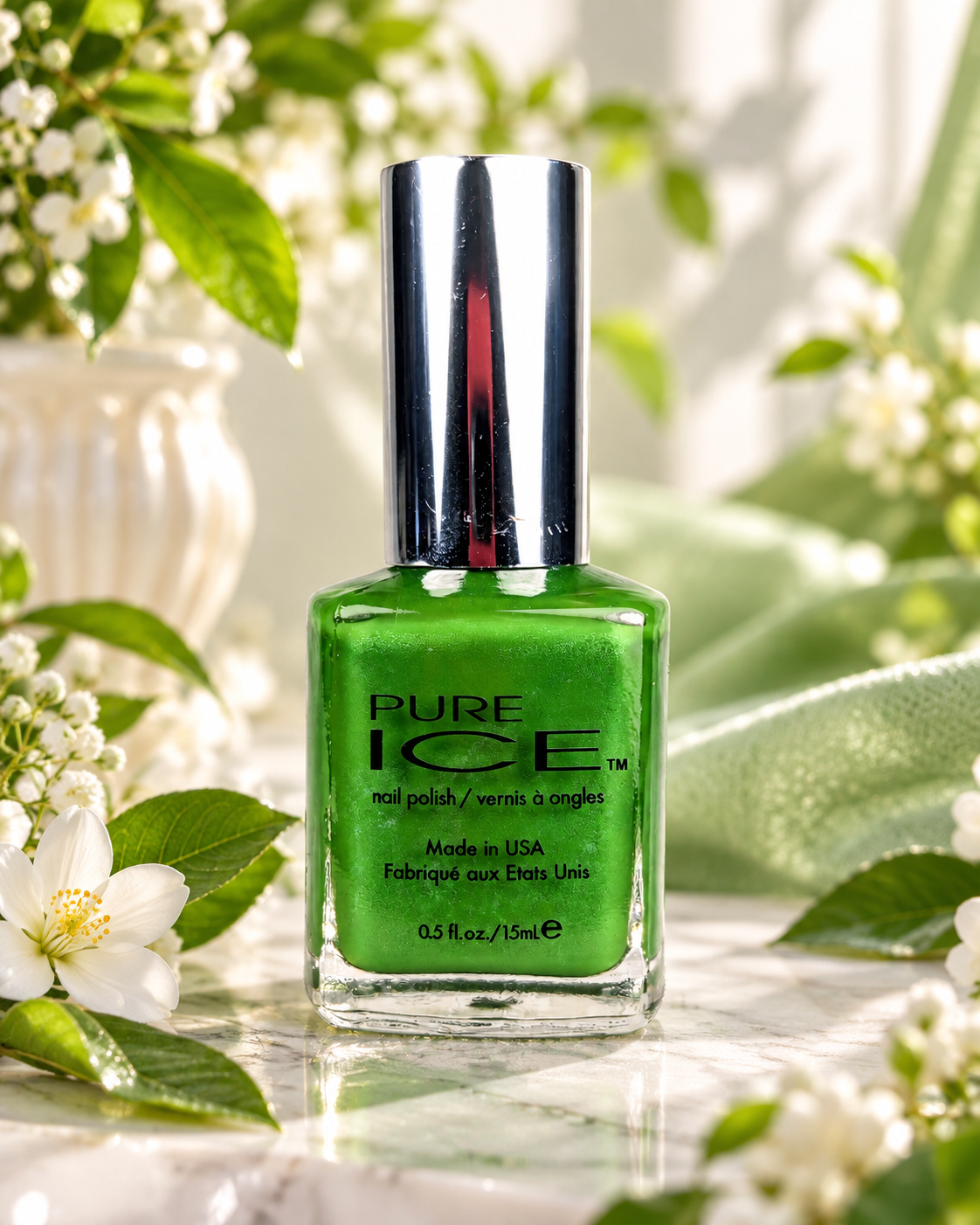 Pure Ice Free Spirit 303CP Green Pearl Shimmer Nail Polish Discontinued 