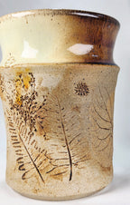 Handcrafted Studio Pottery Botanical Vase | Signed Artisan Stoneware Vase | 6" Rustic Floral Ceramic Home Decor