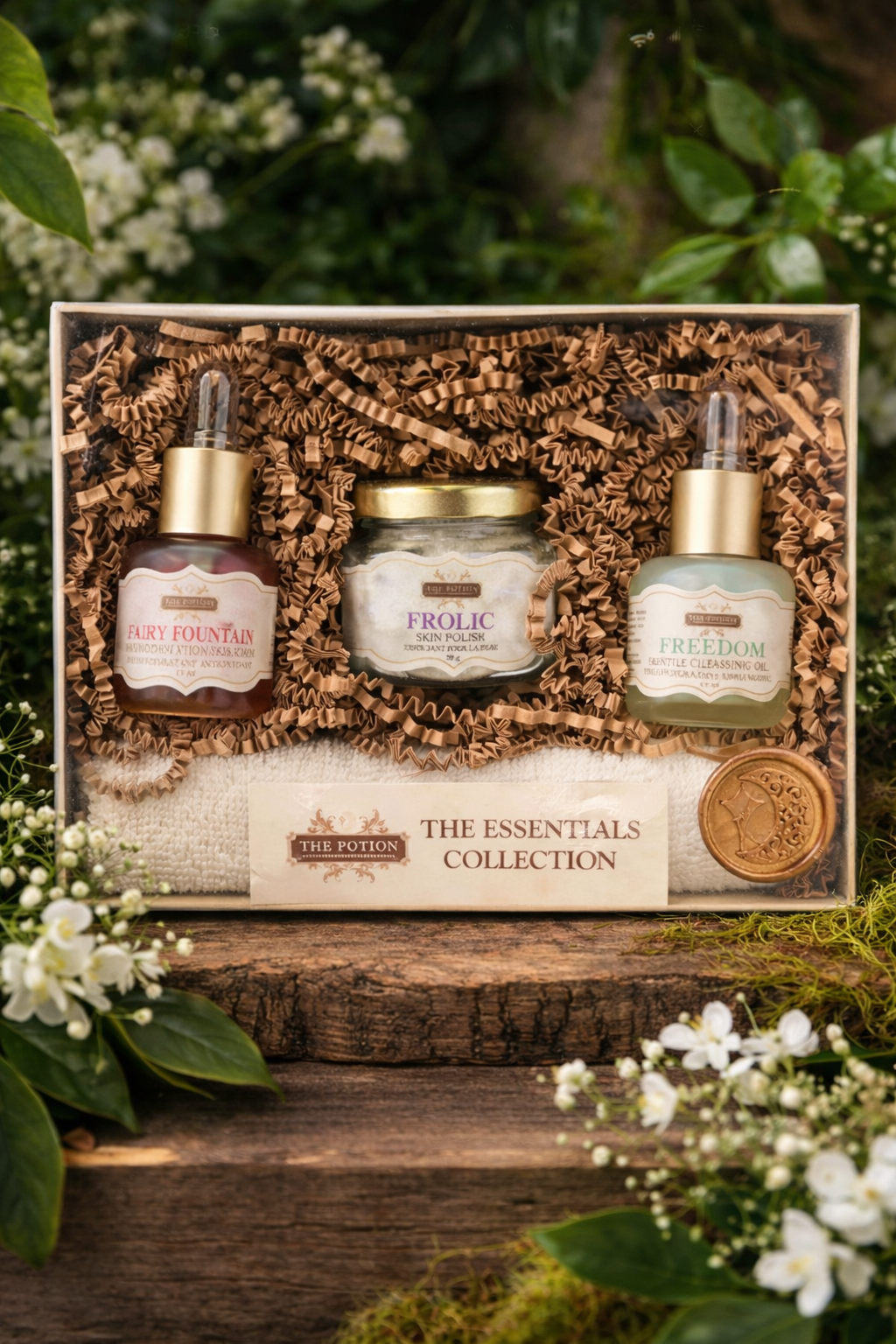 The Potion “Essentials Collection” Skincare Gift Set — Fairy Fountain, Frolic, Freedom Trio
