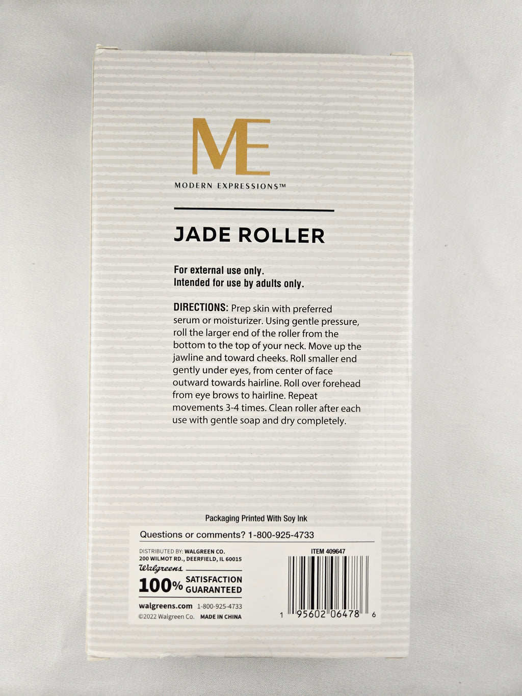 Modern Expressions Jade Facial Roller Dual End Face Massager Skincare Tool