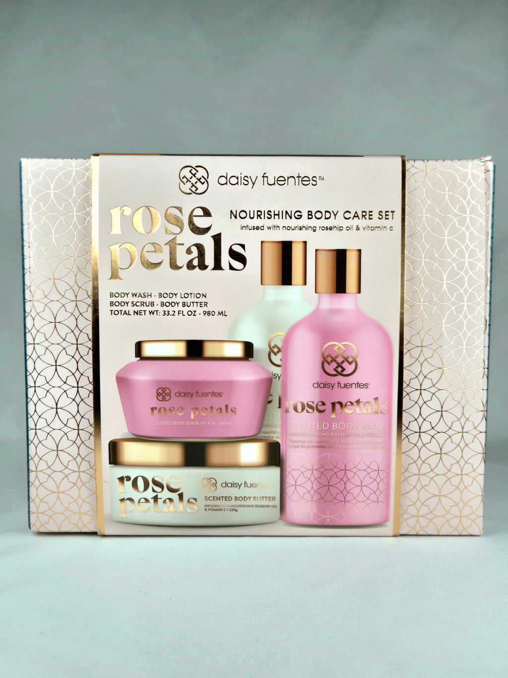 Daisy Fuentes Rose Petals Nourishing Body Care Set — Apothecary Gift Set | New
