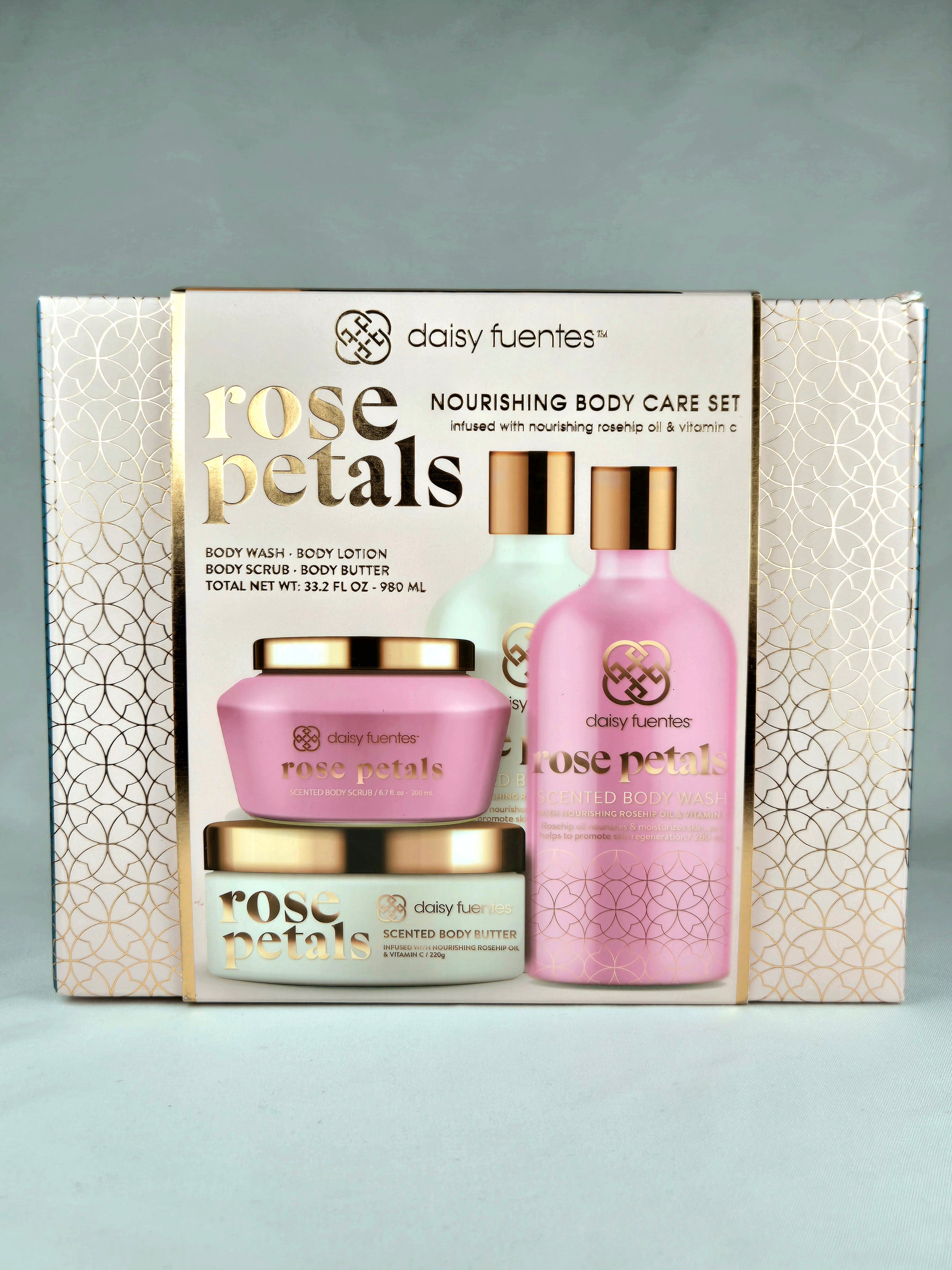 Daisy Fuentes Rose Petals Nourishing Body Care Set — Apothecary Gift Set | New