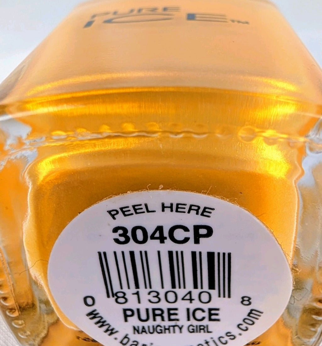 Vintage Pure Ice Naughty Girl 304CP Mango Orange Gold Shimmer Nail Polish Discontinued
