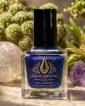 Diana’s Dalliance – Deep Sapphire Blue with Purple Gold Pink Shift Handmade Indie Nail Lacquer | Liquid Krystal Co.