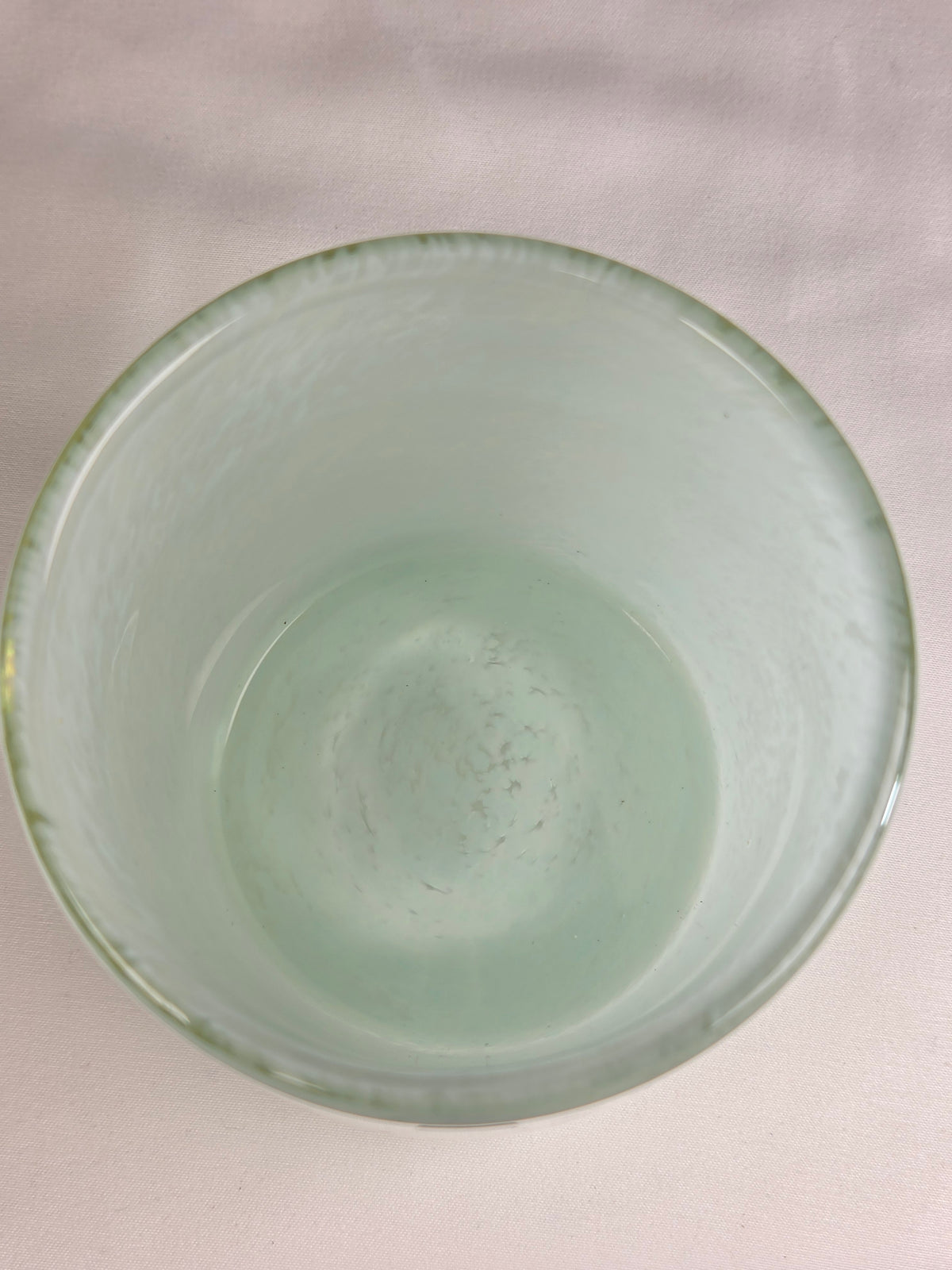 Vintage Hadeland Norway Light Dage Green Cased Art Glass Vase Votive Holder