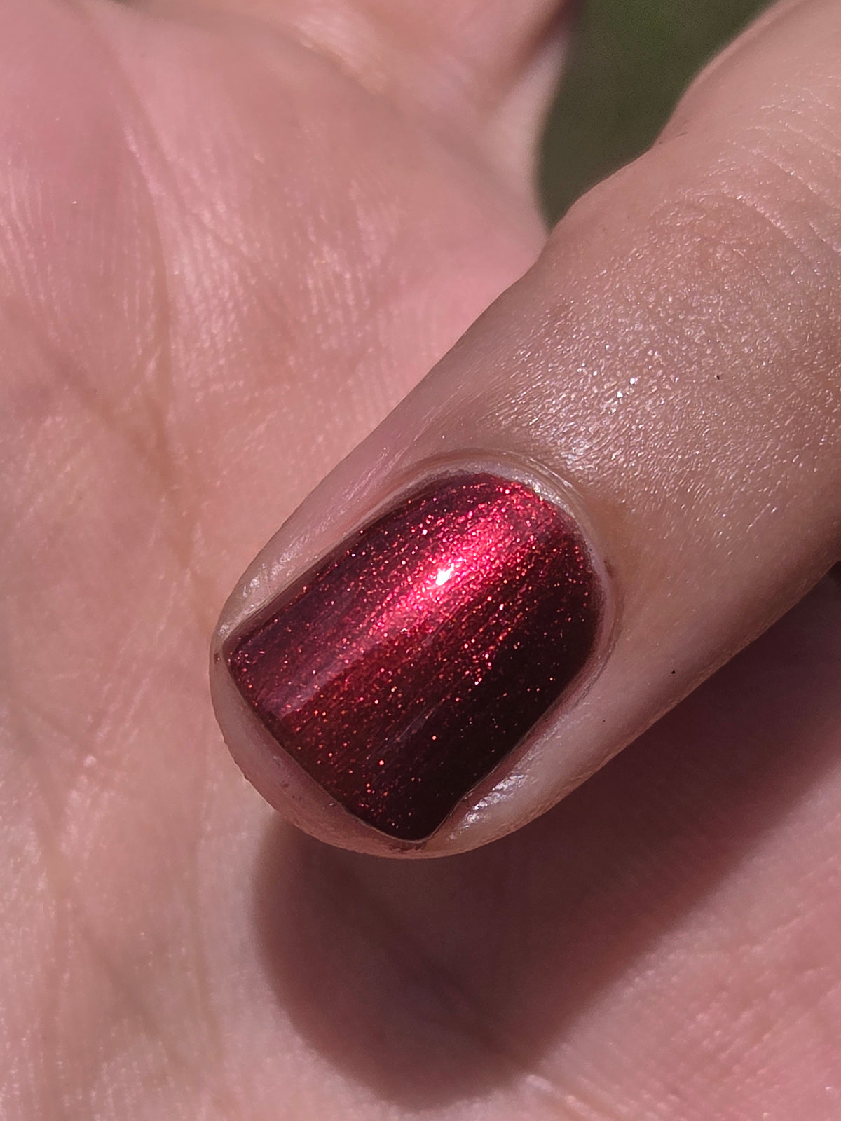 Incarnadine – Liquid Krystal Co. Indie Nail Polish | Black Jelly Base Metallic Crimson Red Shimmer Handmade Lacquer