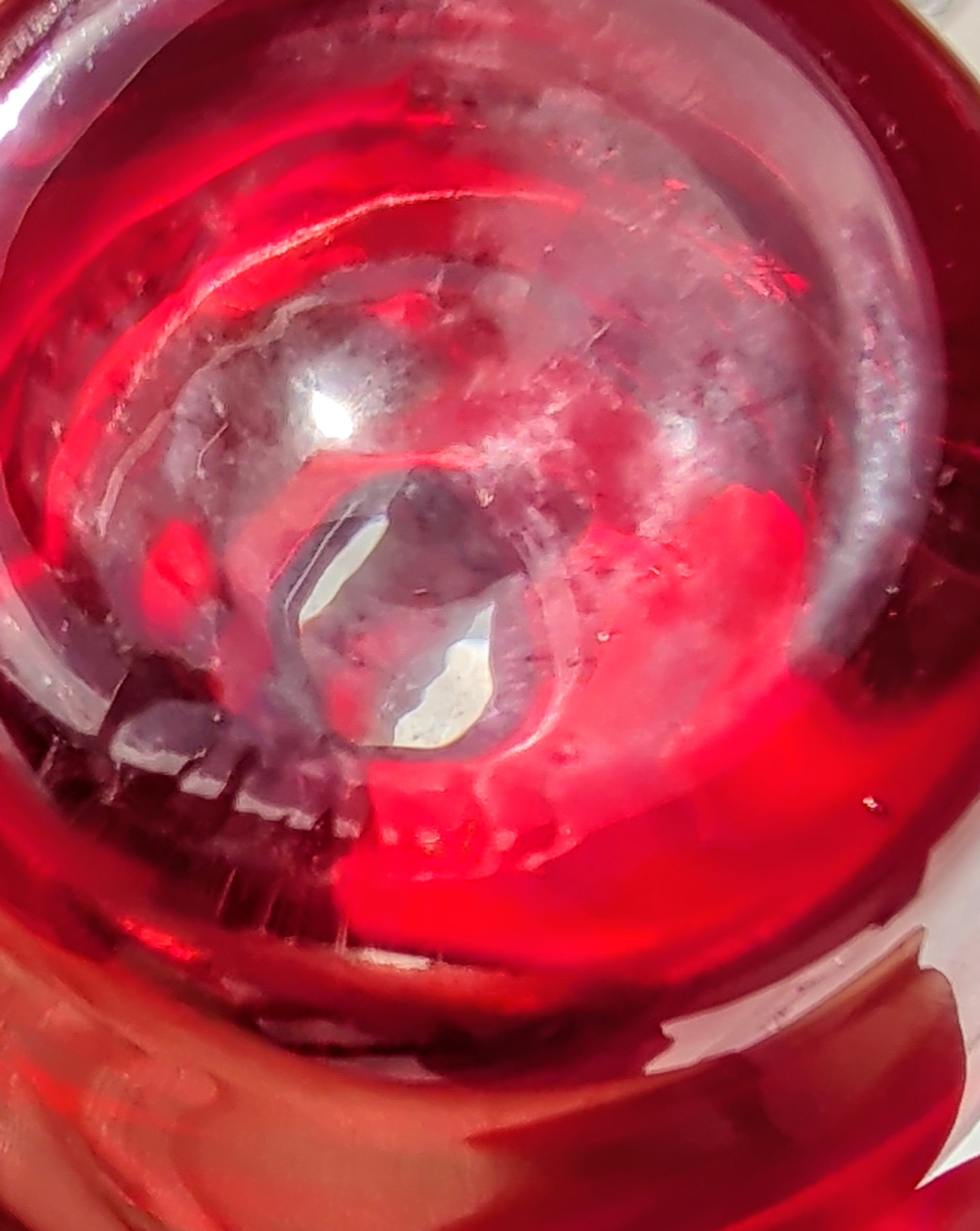 Vintage Ruby Red Art Glass Bud Vase Heavy Blown Glass Cranberry Display