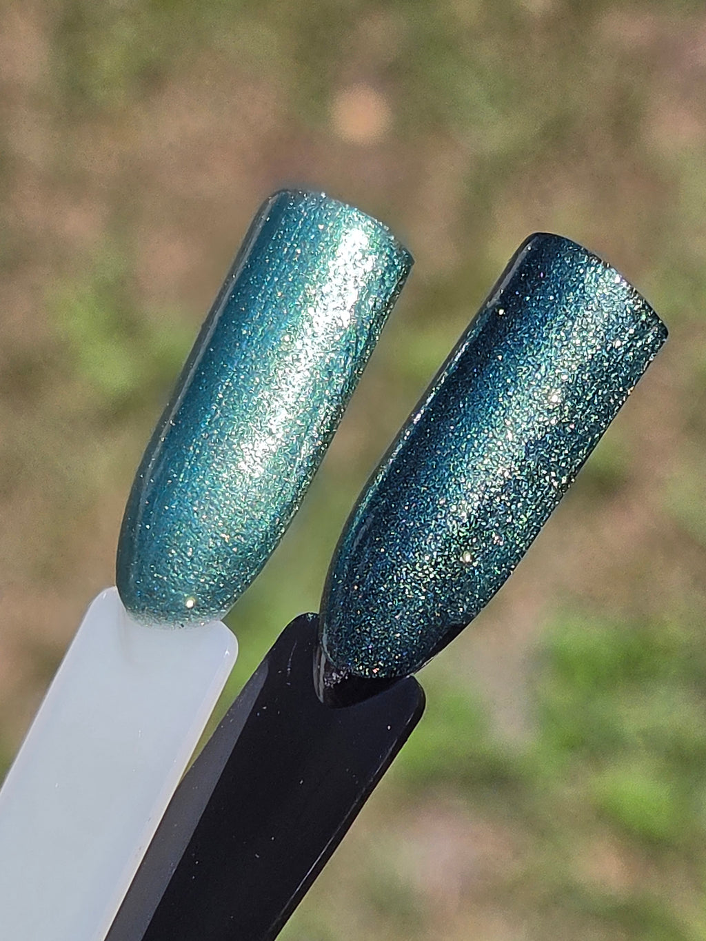 Feu Follet Green Nail Polish with Luminous Chartreuse & Gold Shimmer | Liquid Krystal Co