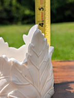 Bath & Body Works Faux Marble Leaf Candle Holder | Ivory Sparkle Decor