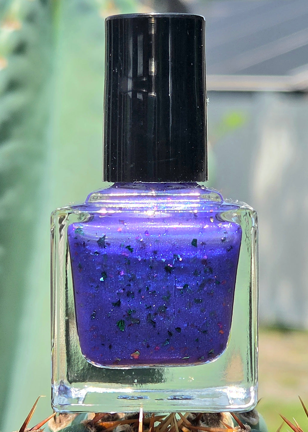 Quantum Bloom — Violet Blue Nail Lacquer with Aurora Flakes & Celestial Shimmer | Liquid Krystal Co Handmade Indie Nail Polish